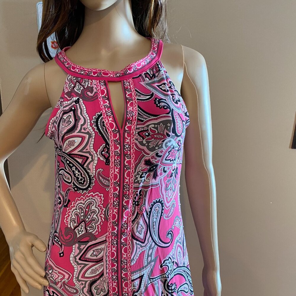 INC. Paisley Sleeveless Studded Dress Size PS - Picture 2 of 8